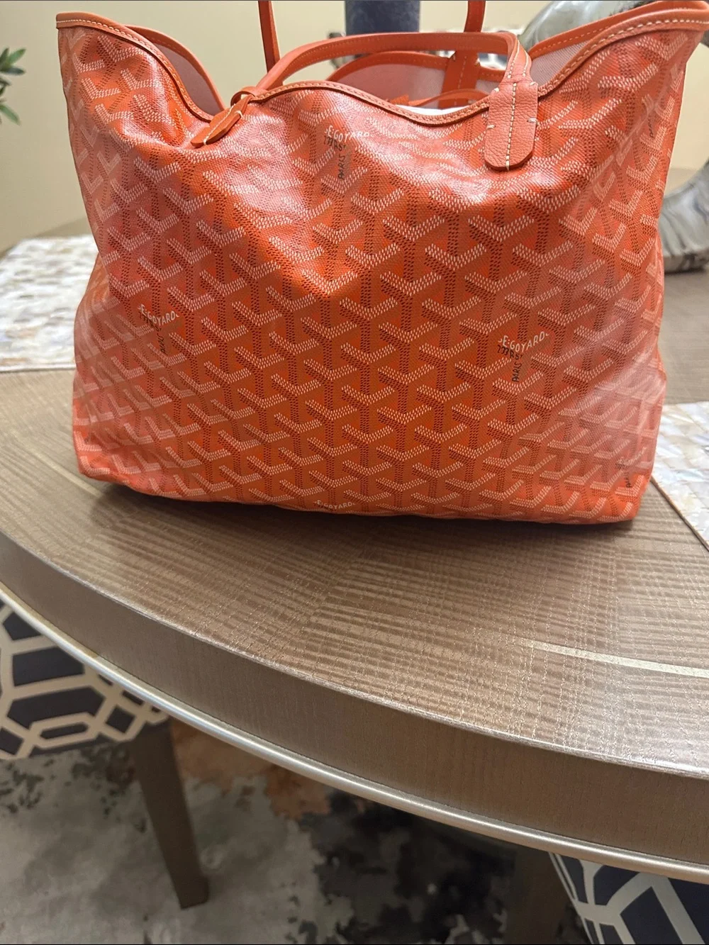 Goyard Coral Chevron Saint Louis Tote (PM)
